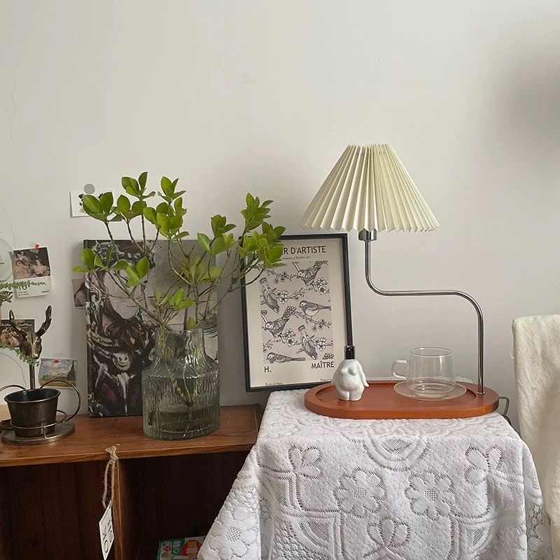 原木與布 小眾設計感 收納氣質 臥室台燈