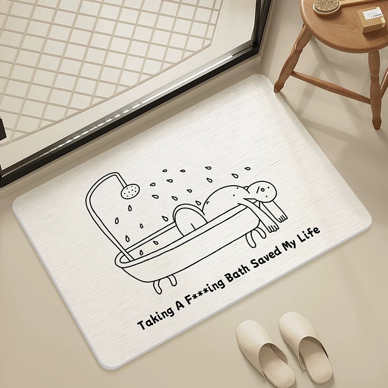 清澈洗澡水 硅藻土 吸水地墊 防滑腳墊