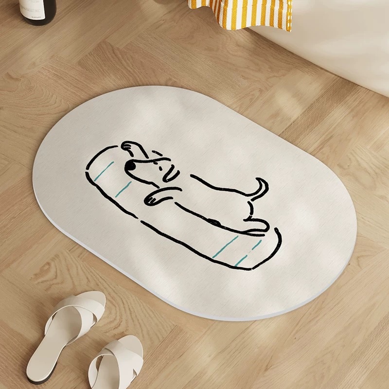 泳池滑板狗 硅藻土 吸水地墊 防滑腳墊