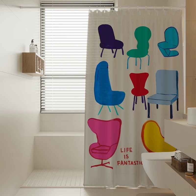椅子合輯 浴室免打孔 防水防霉 遮擋掛簾