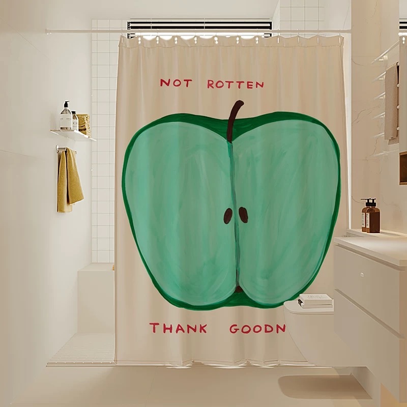 青蘋果 紅蘋果 浴室免打孔 防水防霉 遮擋掛簾