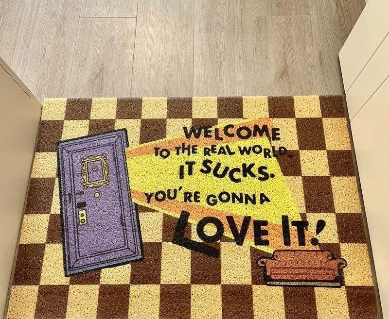歡迎來到現實世界 入戶門墊 門口玄關 絲圈墊