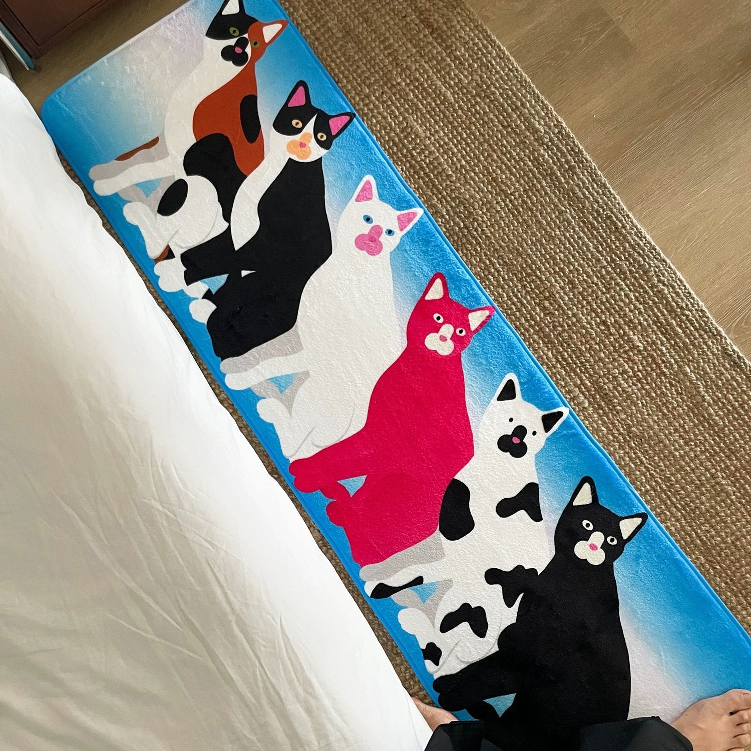 貓咪你誰啊 臥室床邊 家用地毯