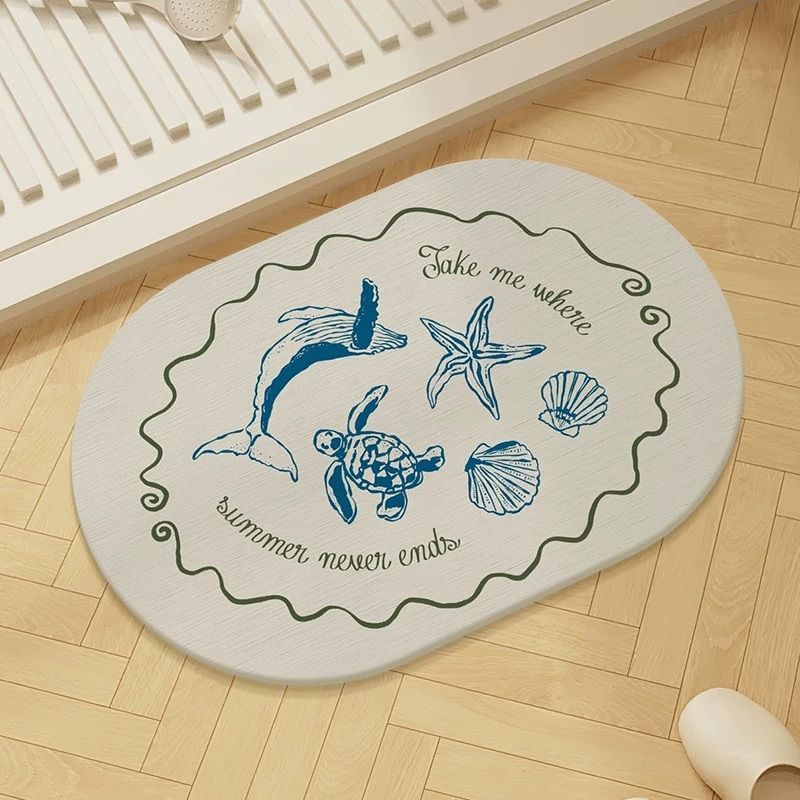 光沙灘 硅藻土 吸水地墊 防滑腳墊