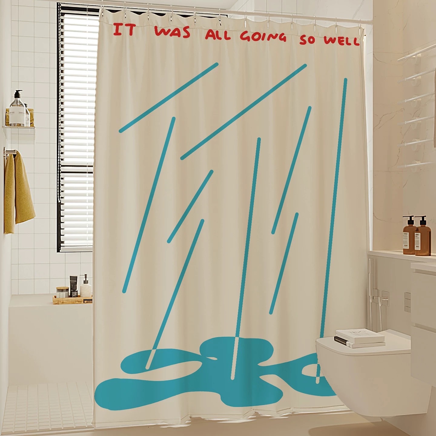 雨後天氣 浴室免打孔 防水防霉 遮擋掛簾