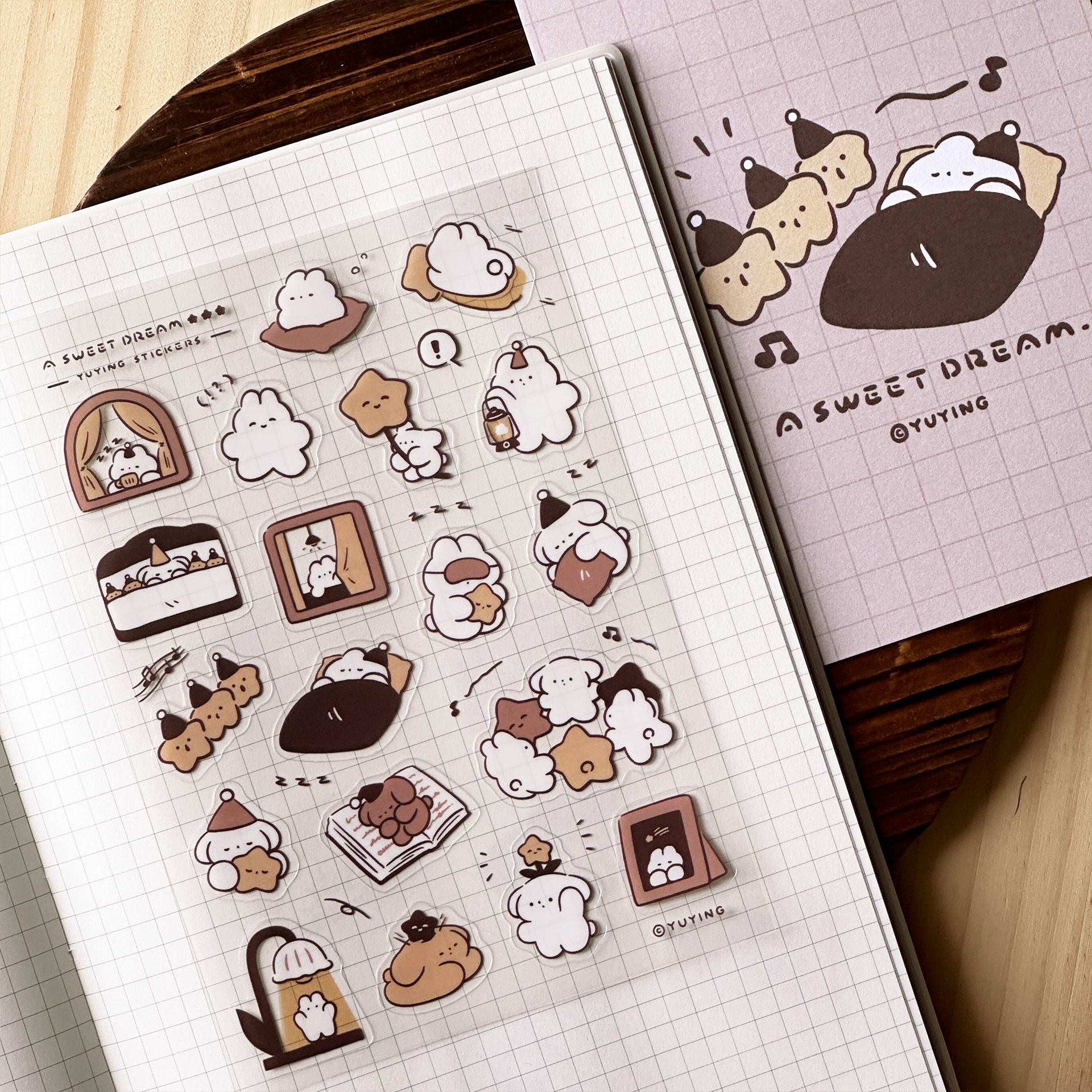 透明白墨刀模貼紙4款｜YuYing