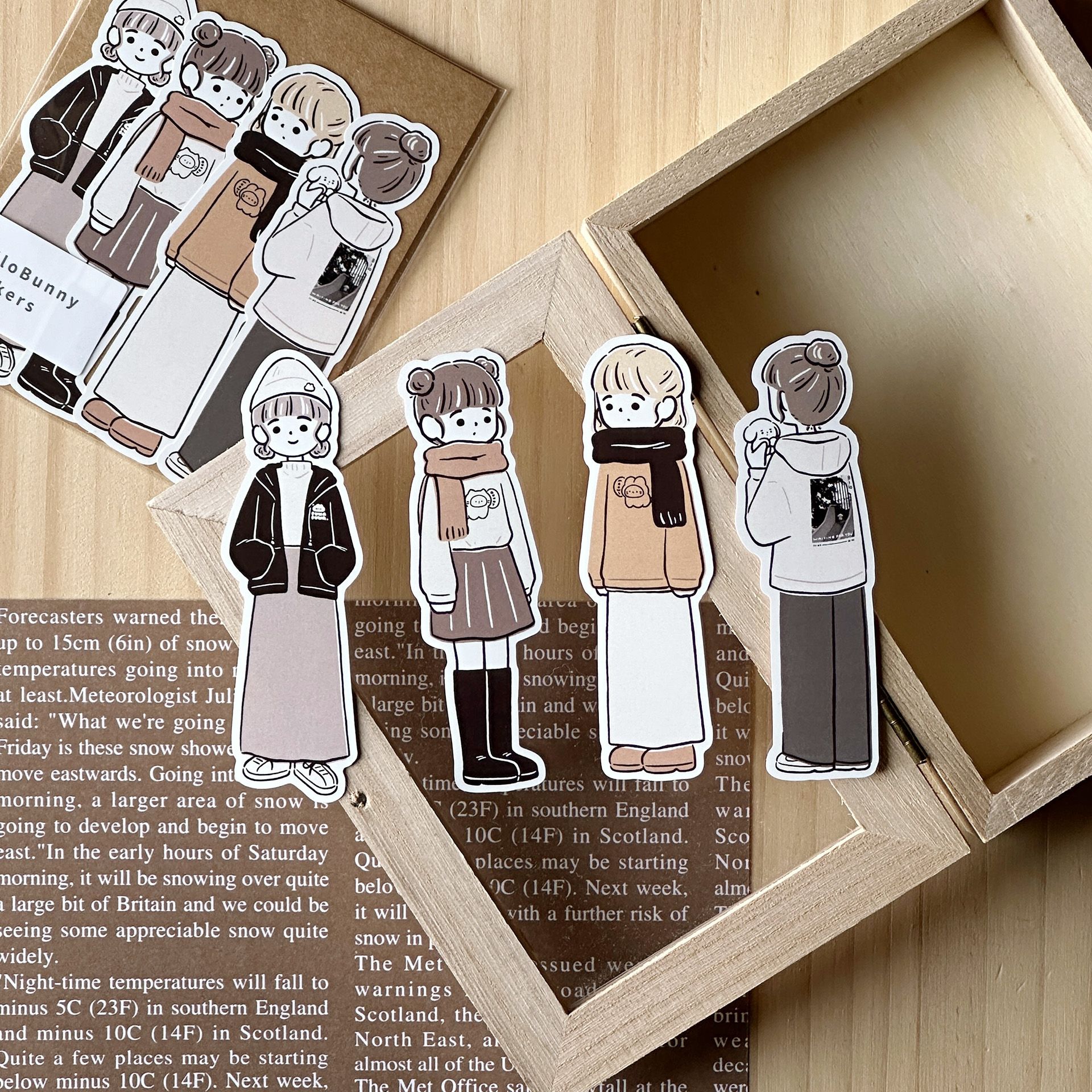 BunnyWorld 人物貼紙4入組6款｜YuYing