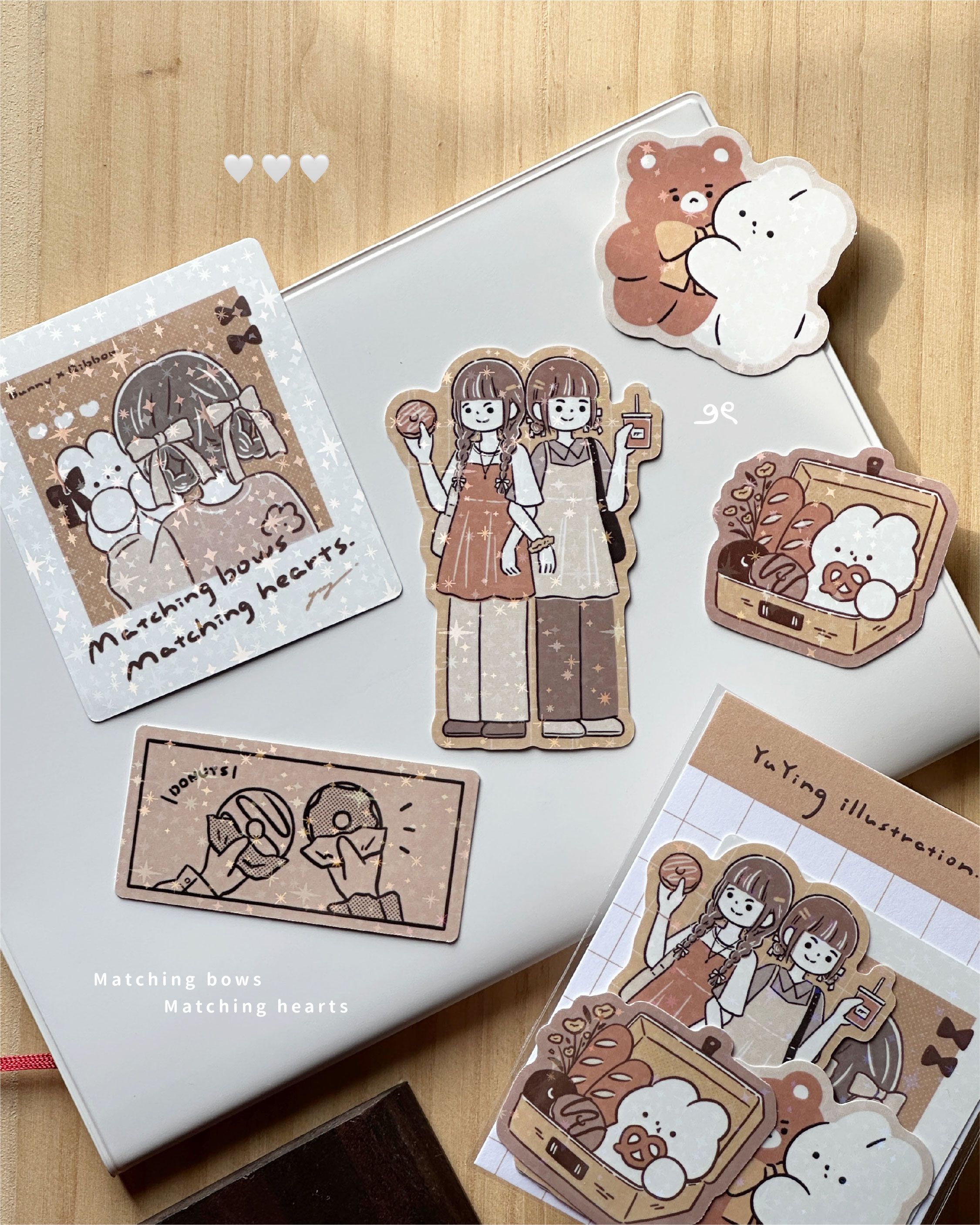 new⋆ ｡兔兔閃閃貼紙包5入組_2款｜YuYing