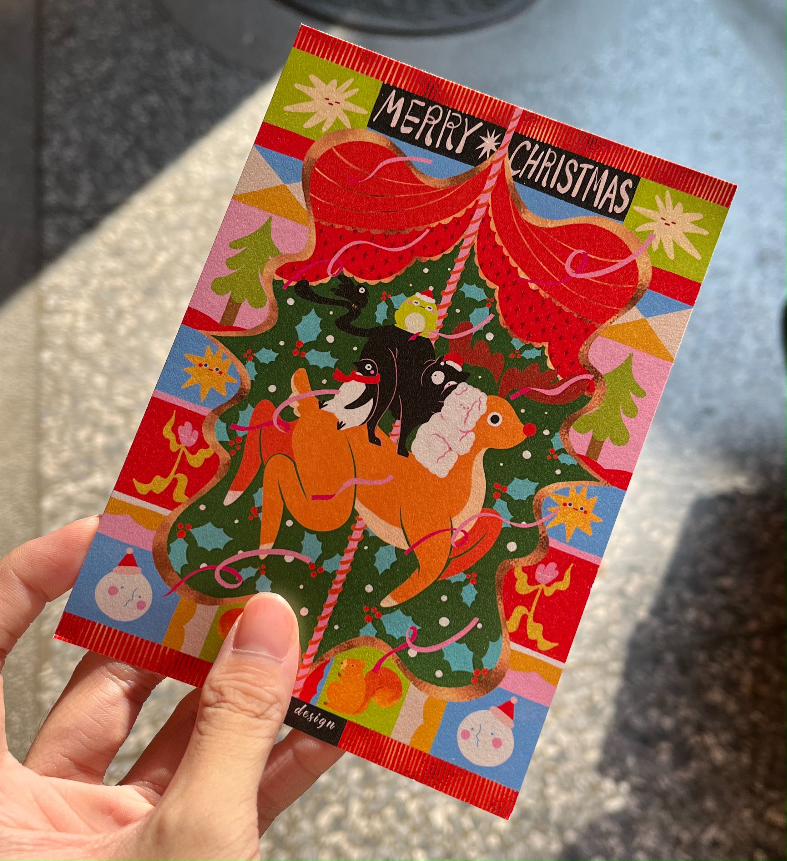 明信片｜聖誕賀卡幽默列車