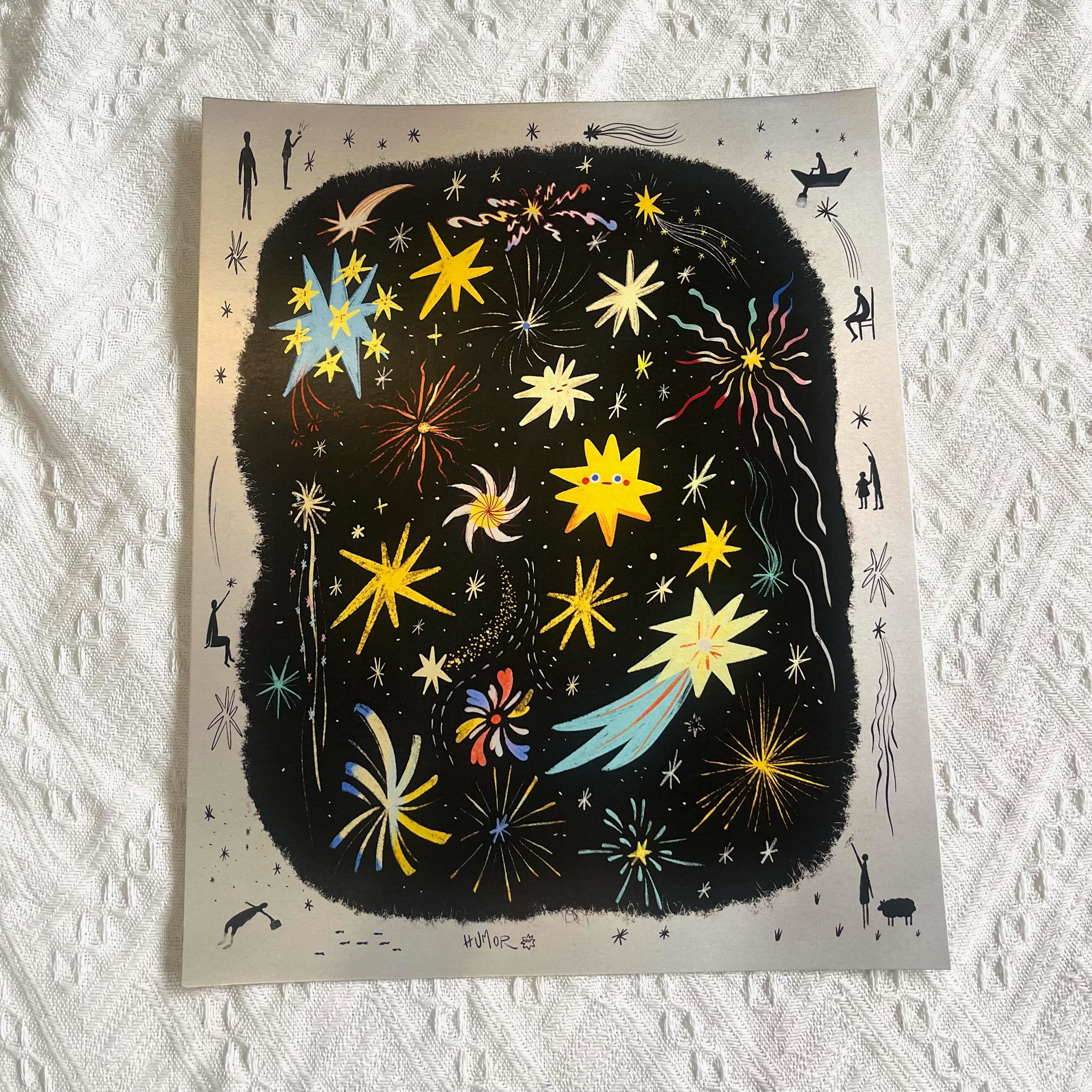 幽默之星炫銀海報（在陽光下會閃閃發光唷）