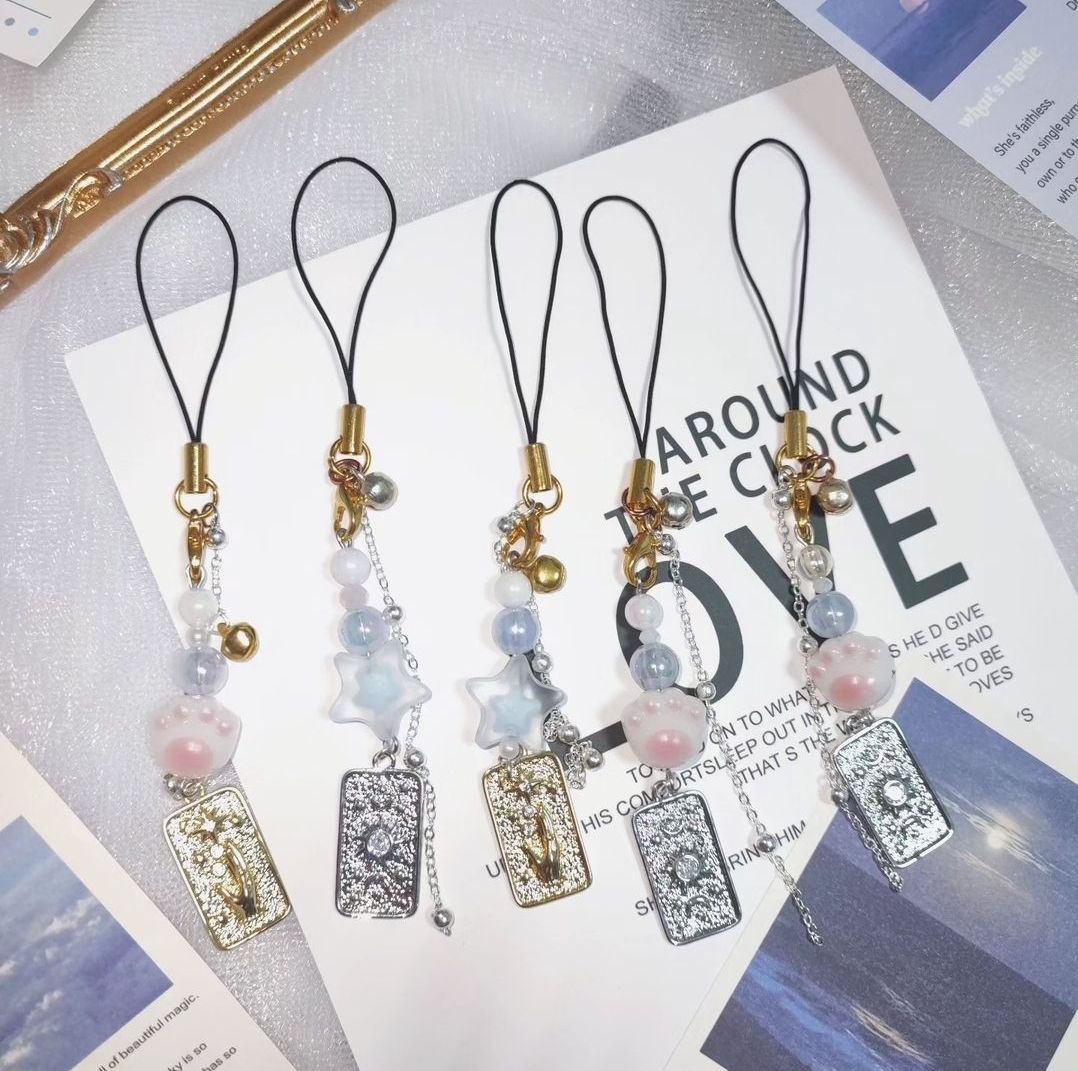 ＜手機吊飾＞ ⁺⋆  /原創/ 貓掌藍星塔羅牌/顏色隨機（可許願 ₊ ⑅