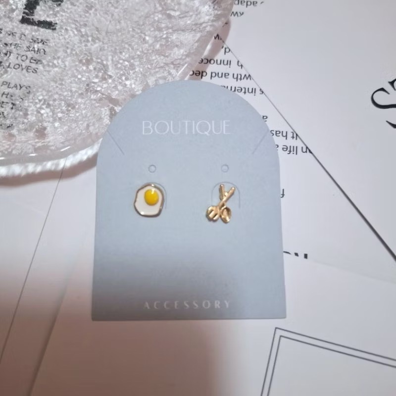 ＜耳飾＞ ⁺⋆ 可愛荷包蛋小巧趣味不對稱刀叉耳環甜美網感ins風s925銀耳飾耳針