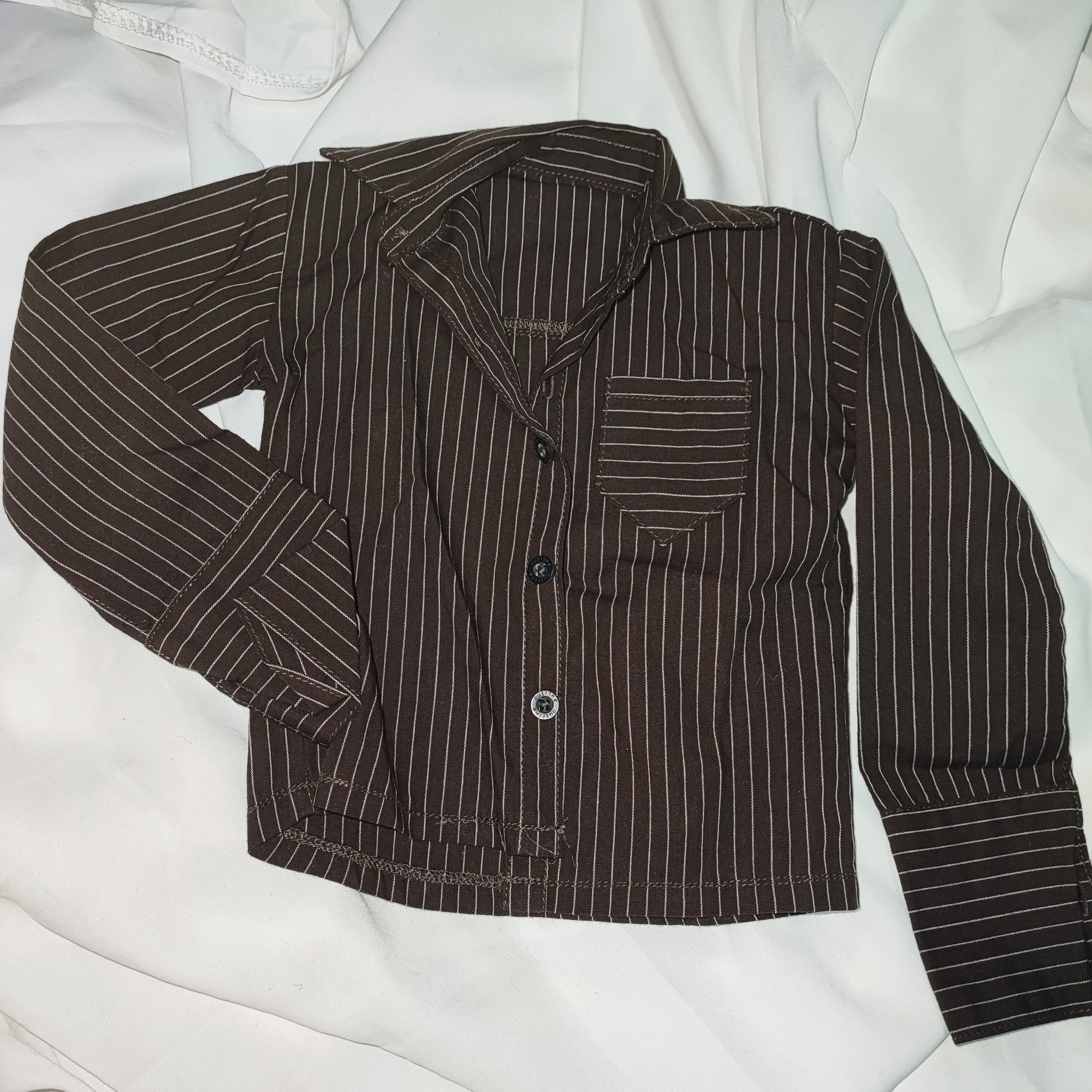 3分/popo68/SD17* 黑色條紋襯衫