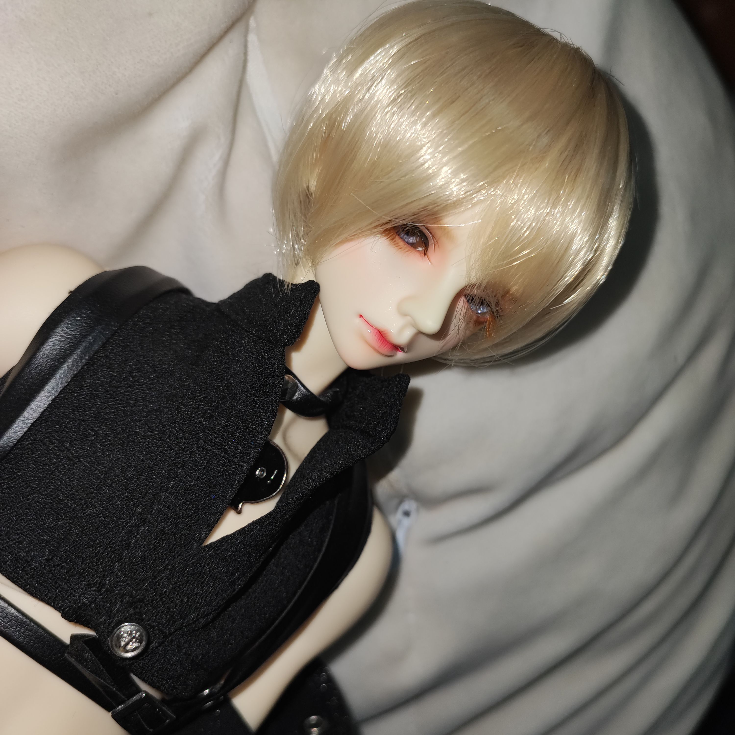 假髮/普六7-8* 高溫絲淺金色短髮