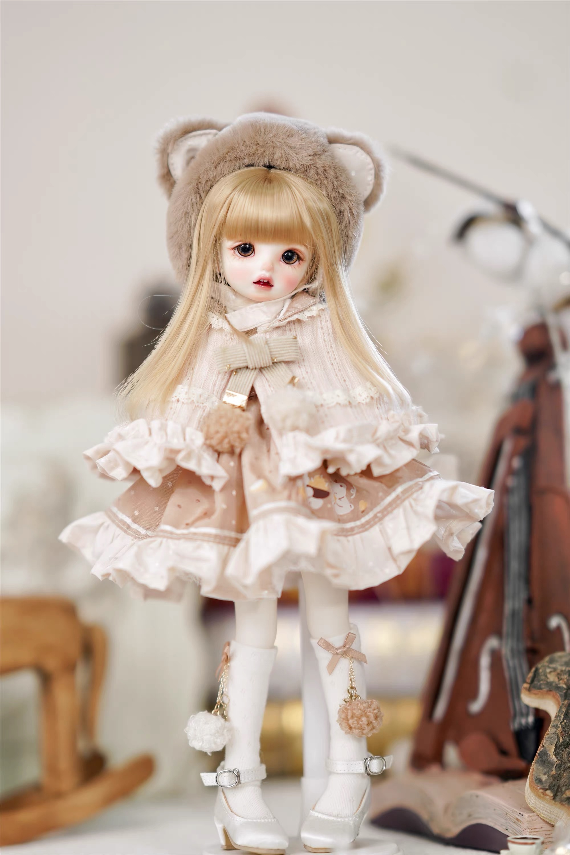 6分 ｜＜暫售＞木茶動物園/蘋果熊套裝*點數沒有襪子其他都有