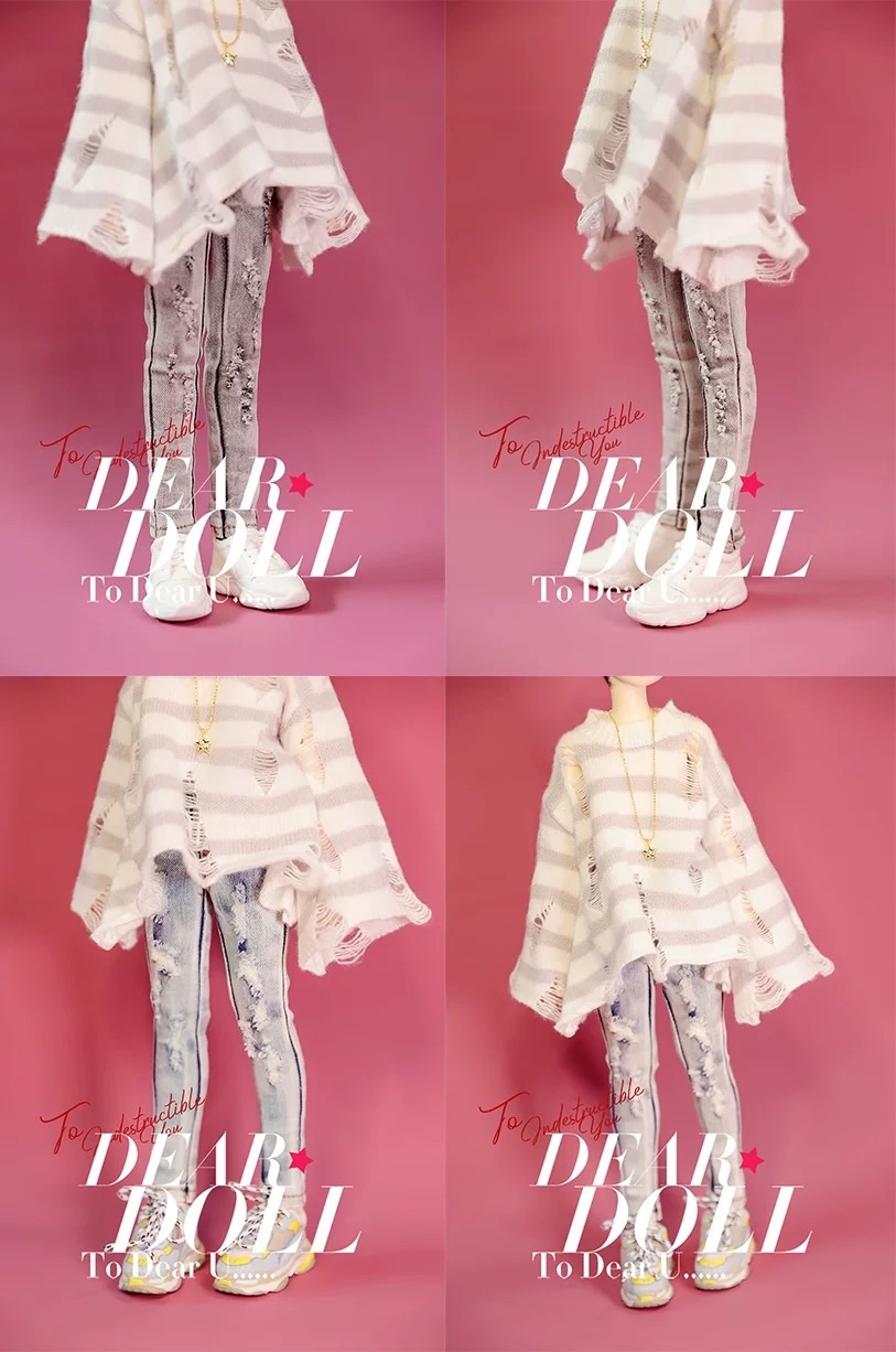3分/SD13 l DEAR DOLL 破洞毛衣+牛仔褲 單品