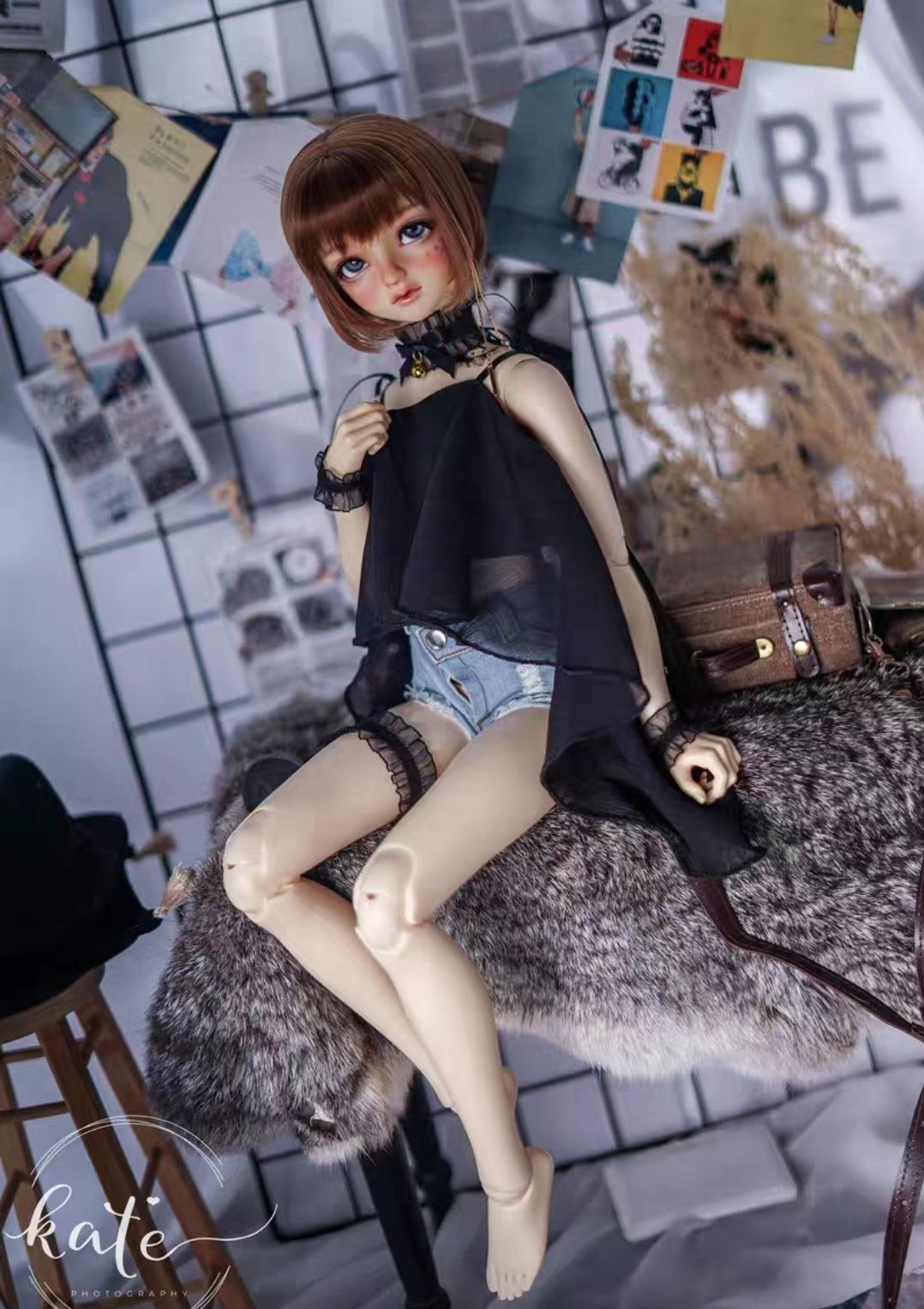 ＜BJD＞3分 | 【endless】-Abby-bjd/sd/dd/叔叔玩偶蕾絲雪紡吊帶衫娃衣上衣3分