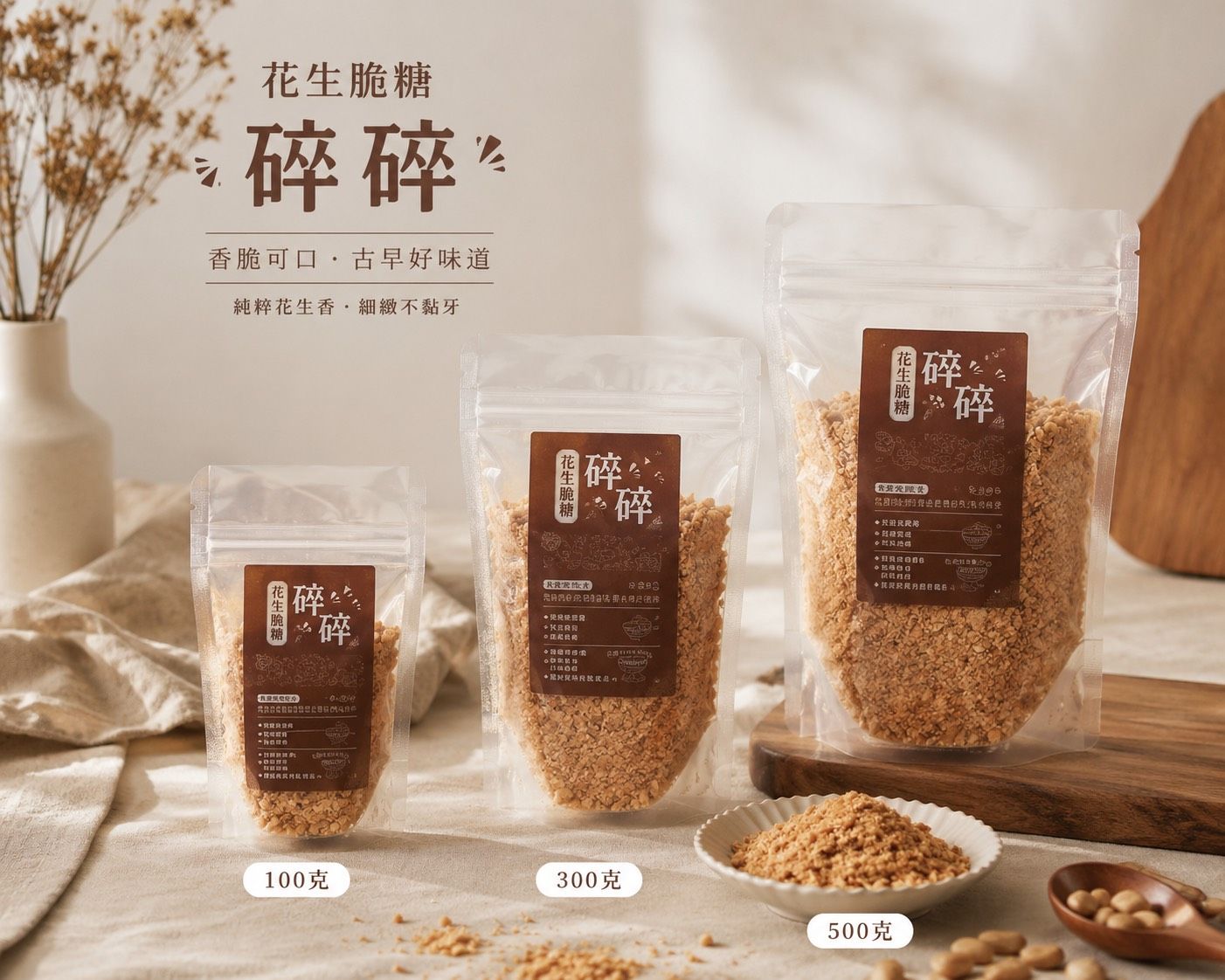 花生脆糖・花生椪糖・芝麻酥糖  碎碎