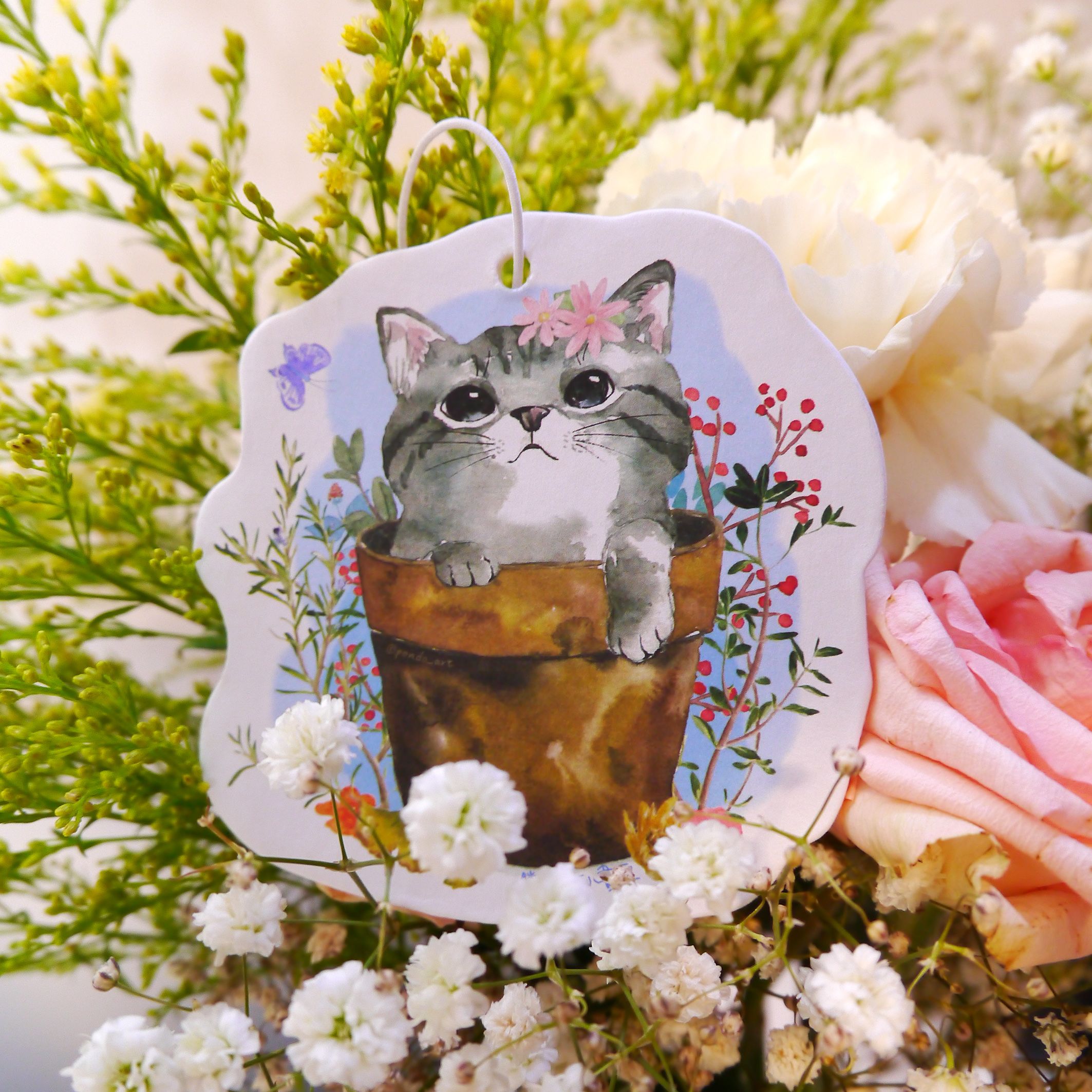 盆栽貓咪香氛片