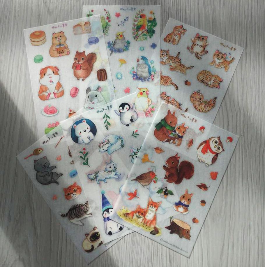 小動物轉印貼紙（乾式）