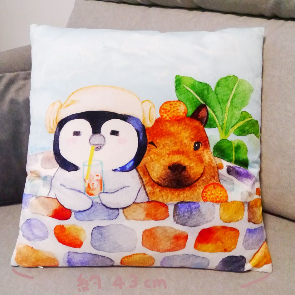 小企鵝雙面圖案大抱枕