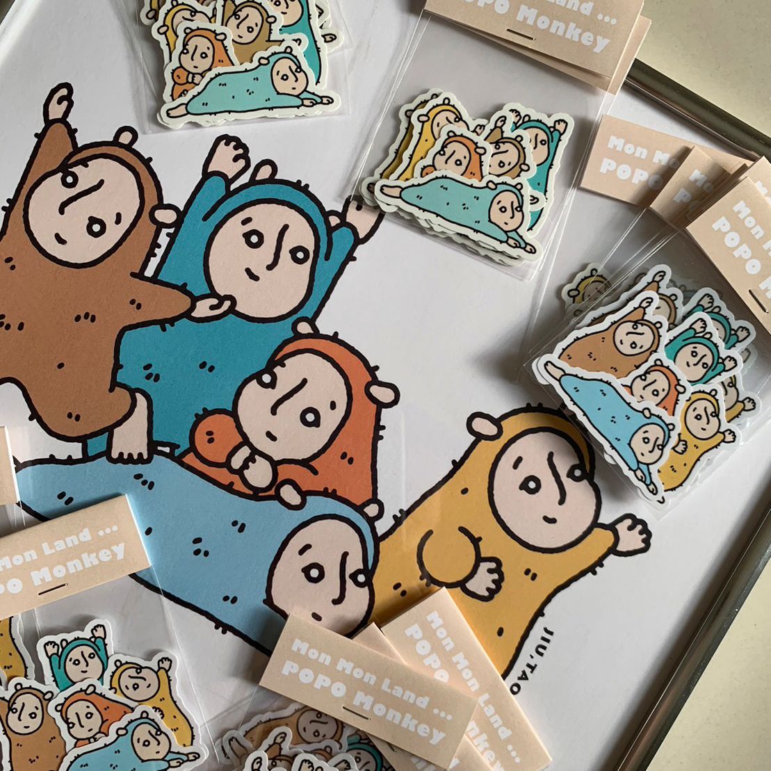 猴子體操貼紙包，第一彈！POPO Monkey Gym Sticker Set -1