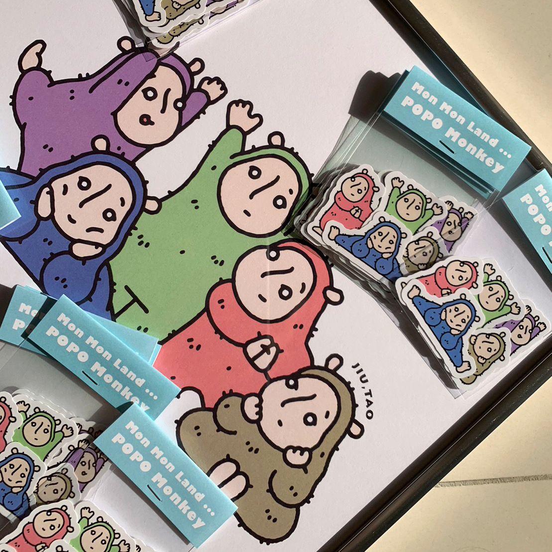 猴子體操貼紙包，第二彈！POPO Monkey Gym Sticker Set -2