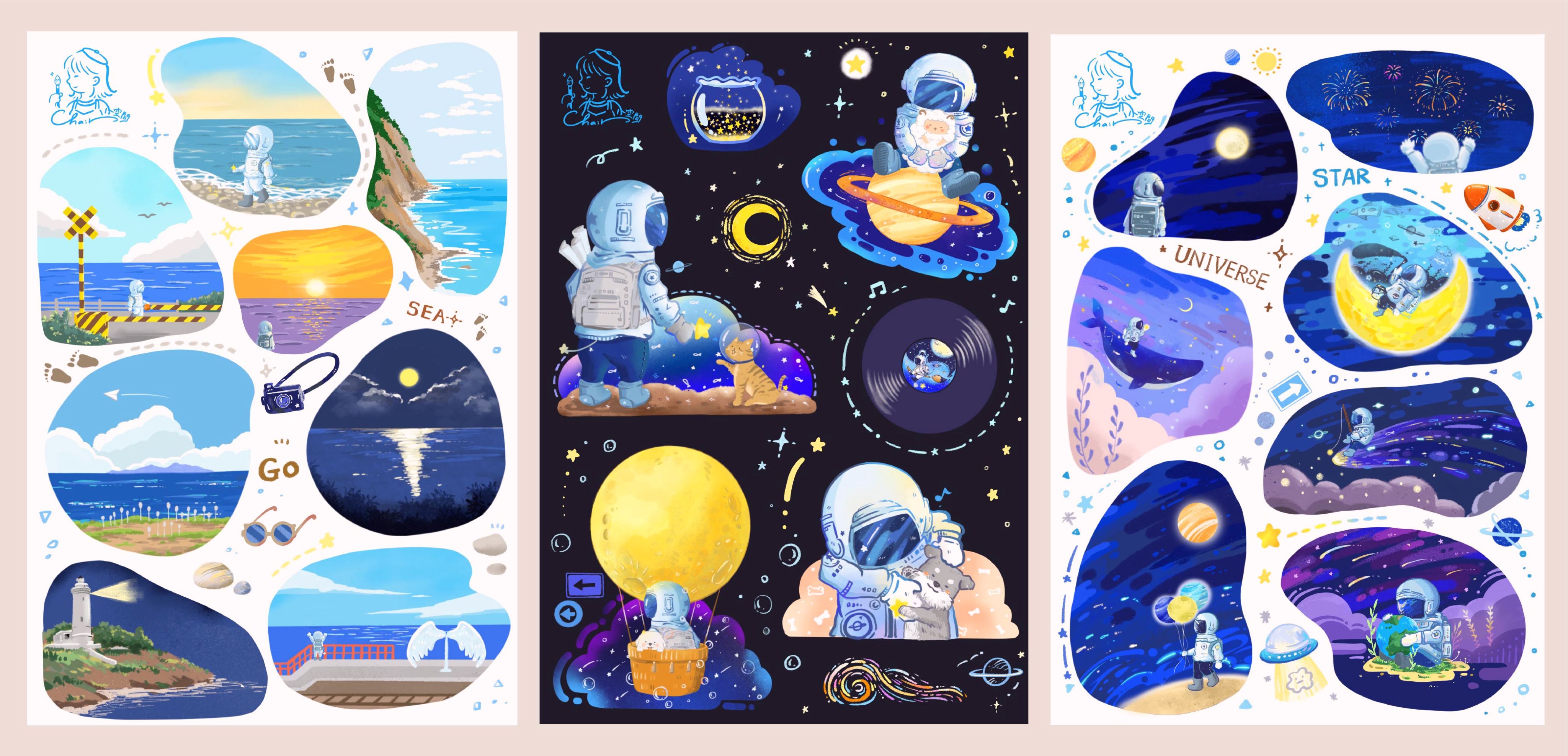 太空人圖鑑貼紙