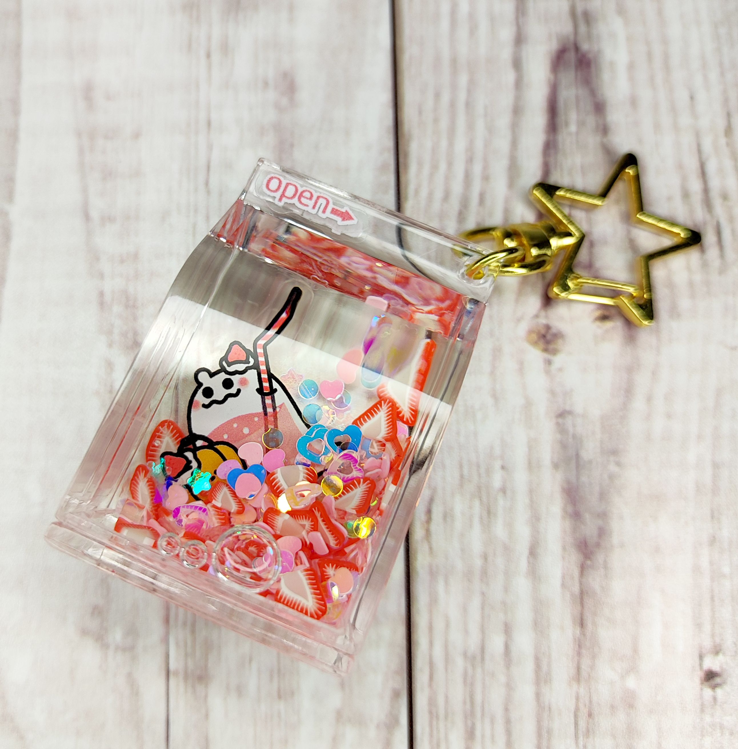 【原創】熊熊幽靈入油草莓牛奶吊飾