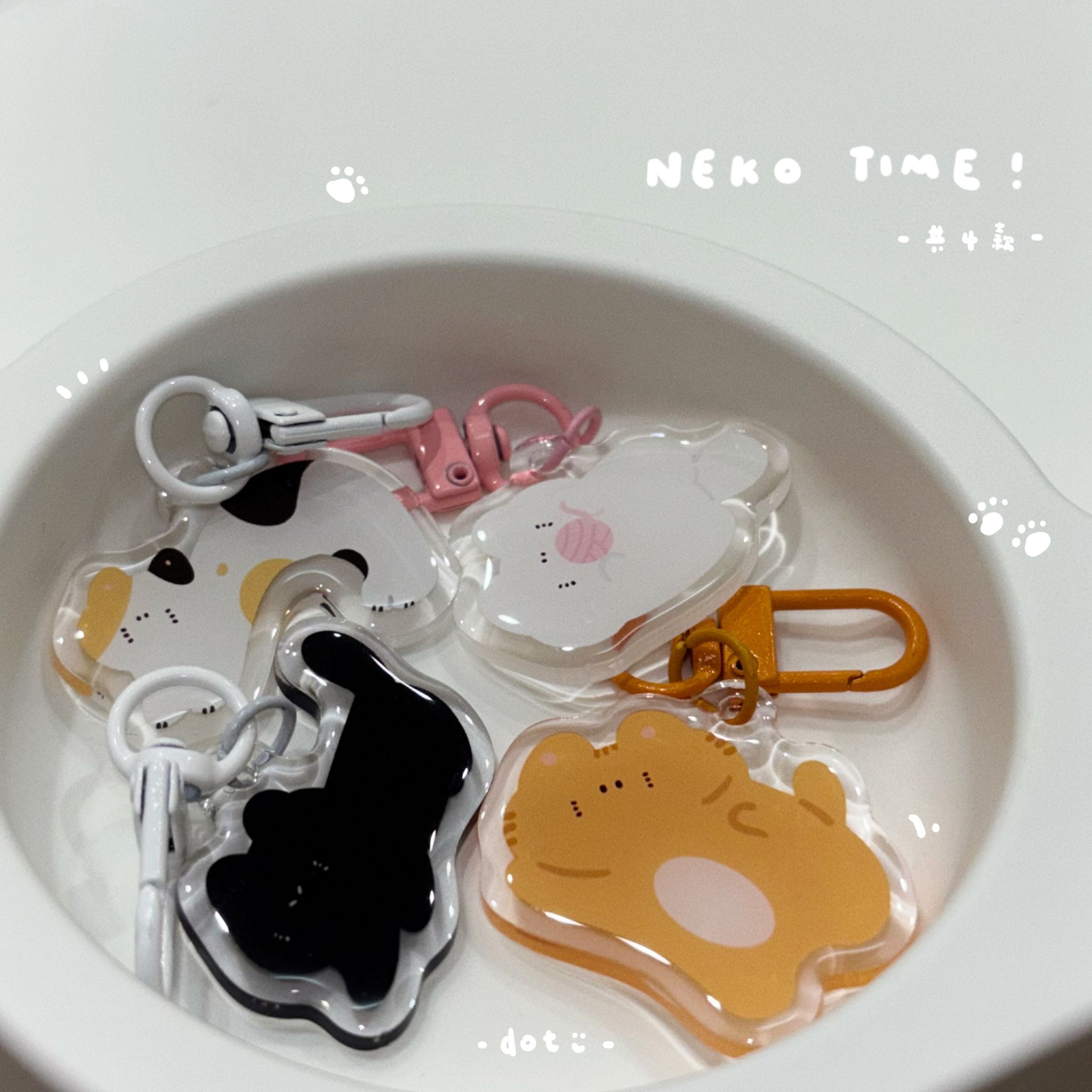新品💭〖鳳梨餅乾dot.dot.smile__〗滴膠貓貓壓克力吊飾｜共4款