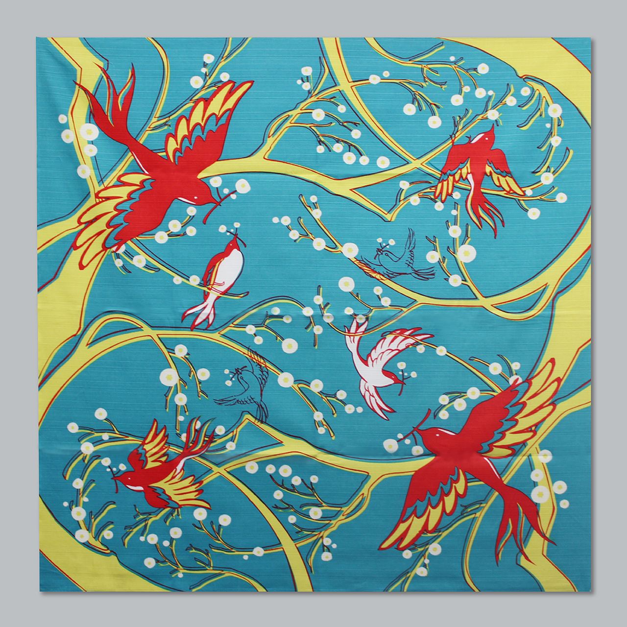 【現貨】京都mashu馬場染工場手工製風呂敷 - 花喰鳥 / 二四巾