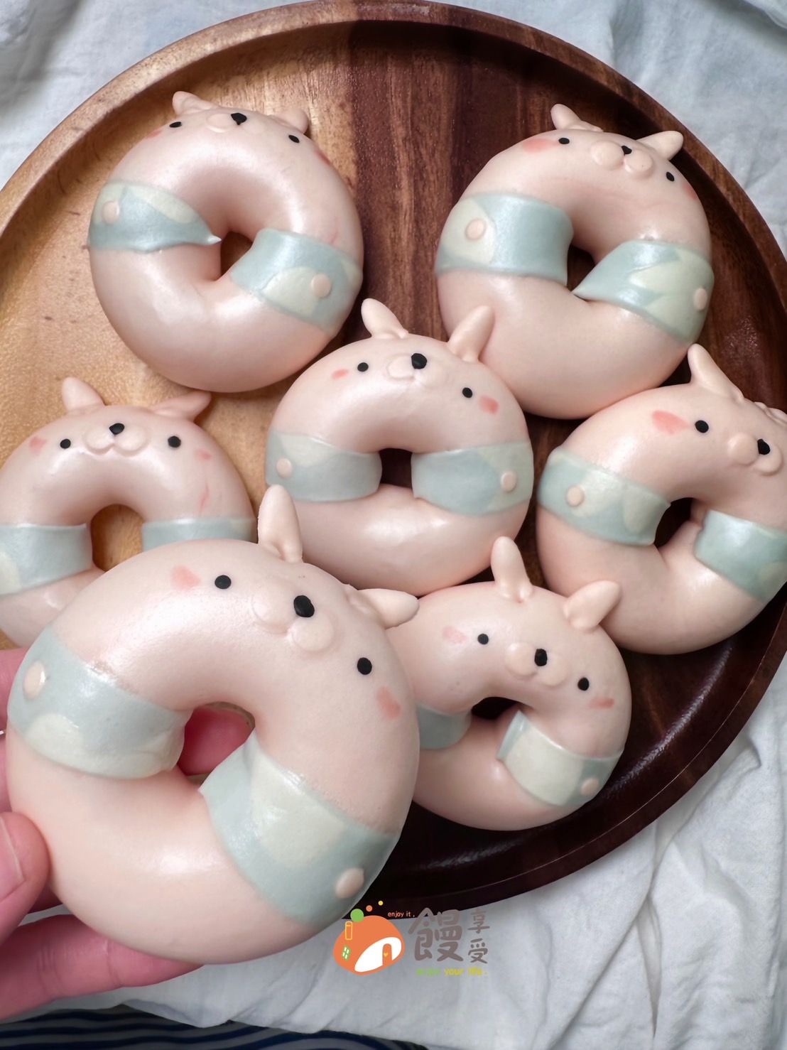 兔兔甜甜圈造型饅頭（一組六入）