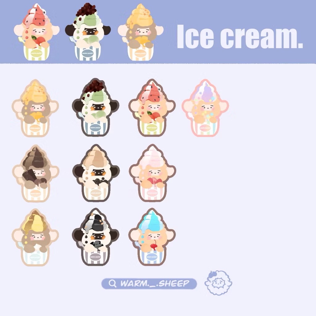 【暖羊warm sheep】暖羊冰品杯裝防水貼紙｜原創｜貼紙｜防水貼紙｜筆記貼紙