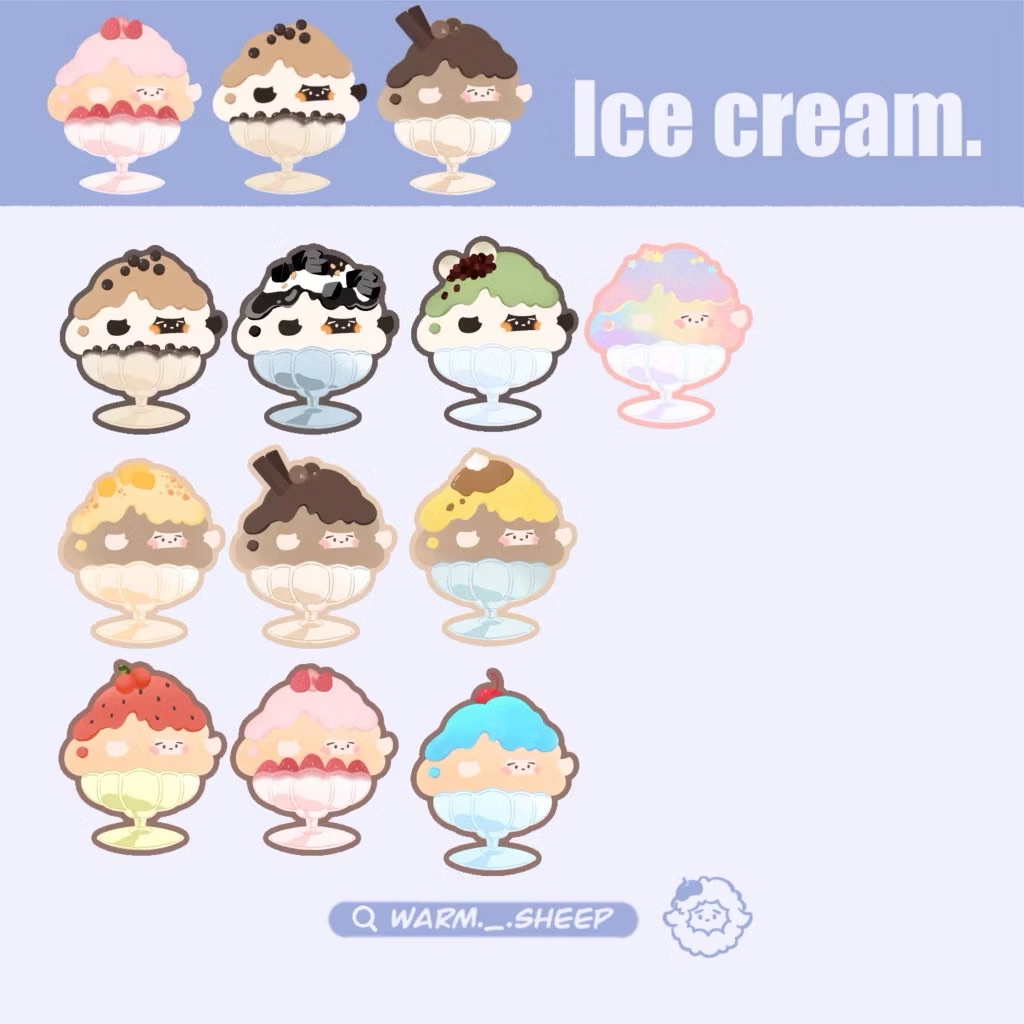 【暖羊warm sheep】暖羊冰品刨冰防水貼紙｜原創｜貼紙｜防水貼紙｜筆記貼紙