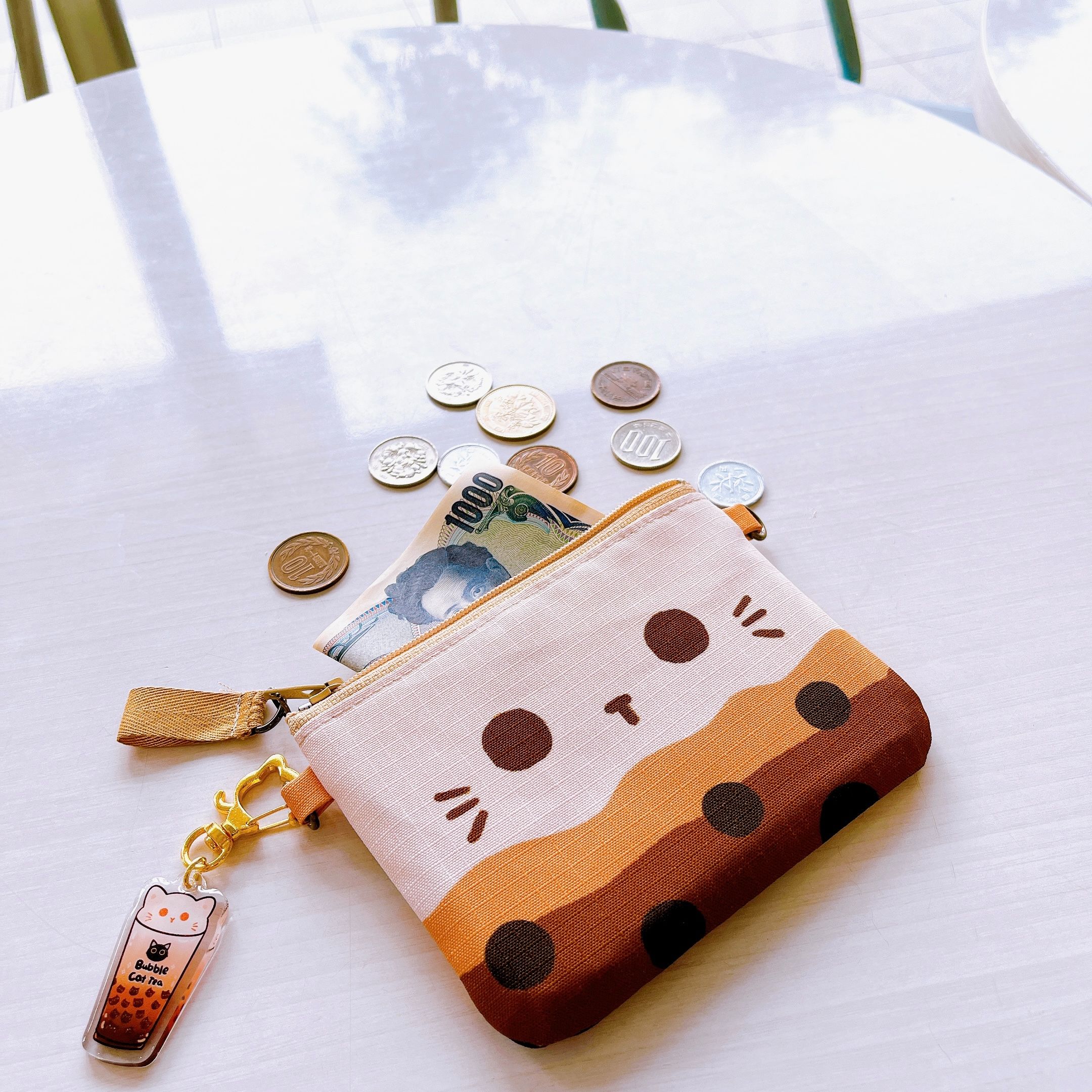 珍奶貓咪 票卡收納零錢包