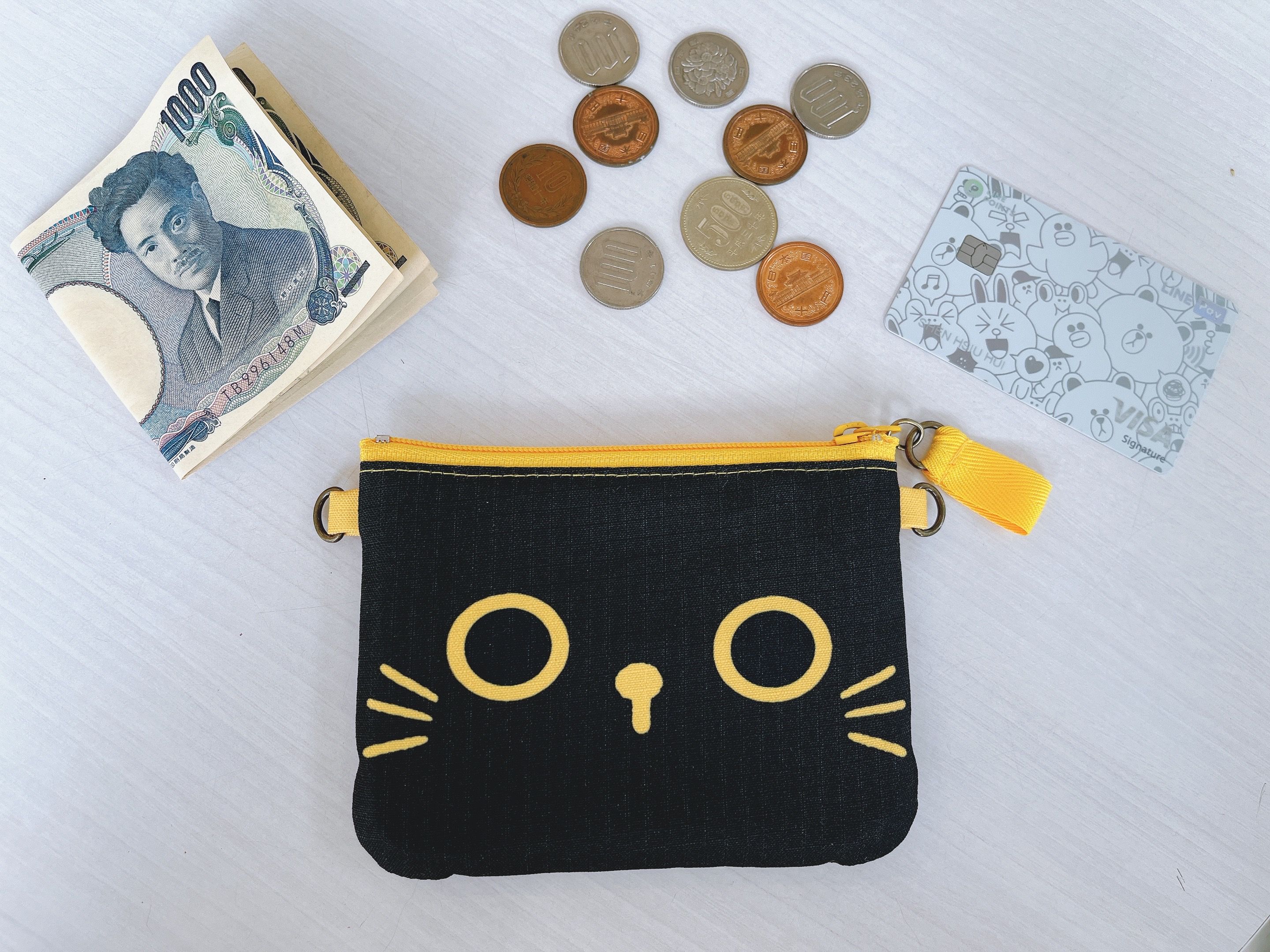 黑貓 票卡收納零錢包