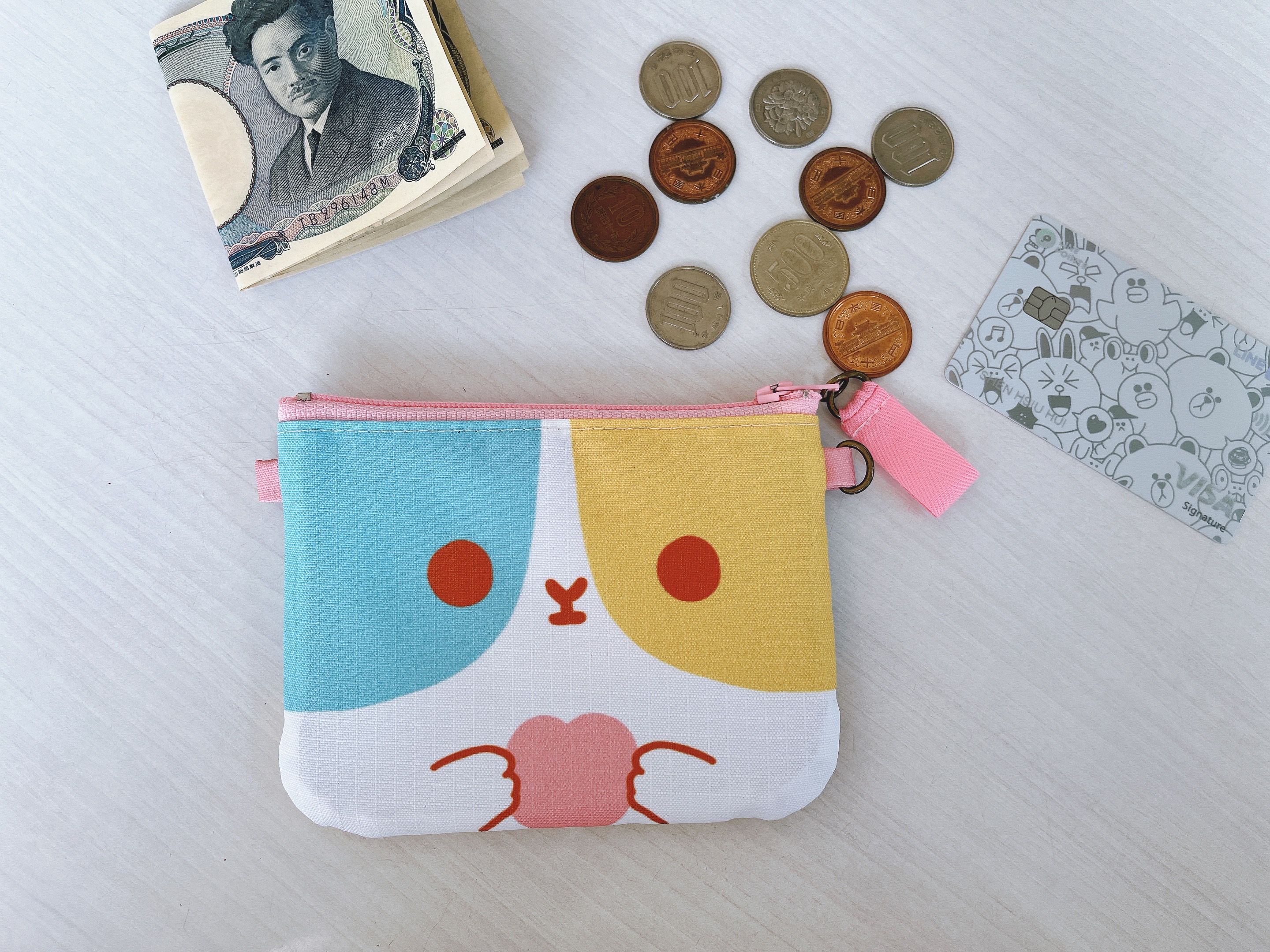 跳色貓咪 票卡收納零錢包