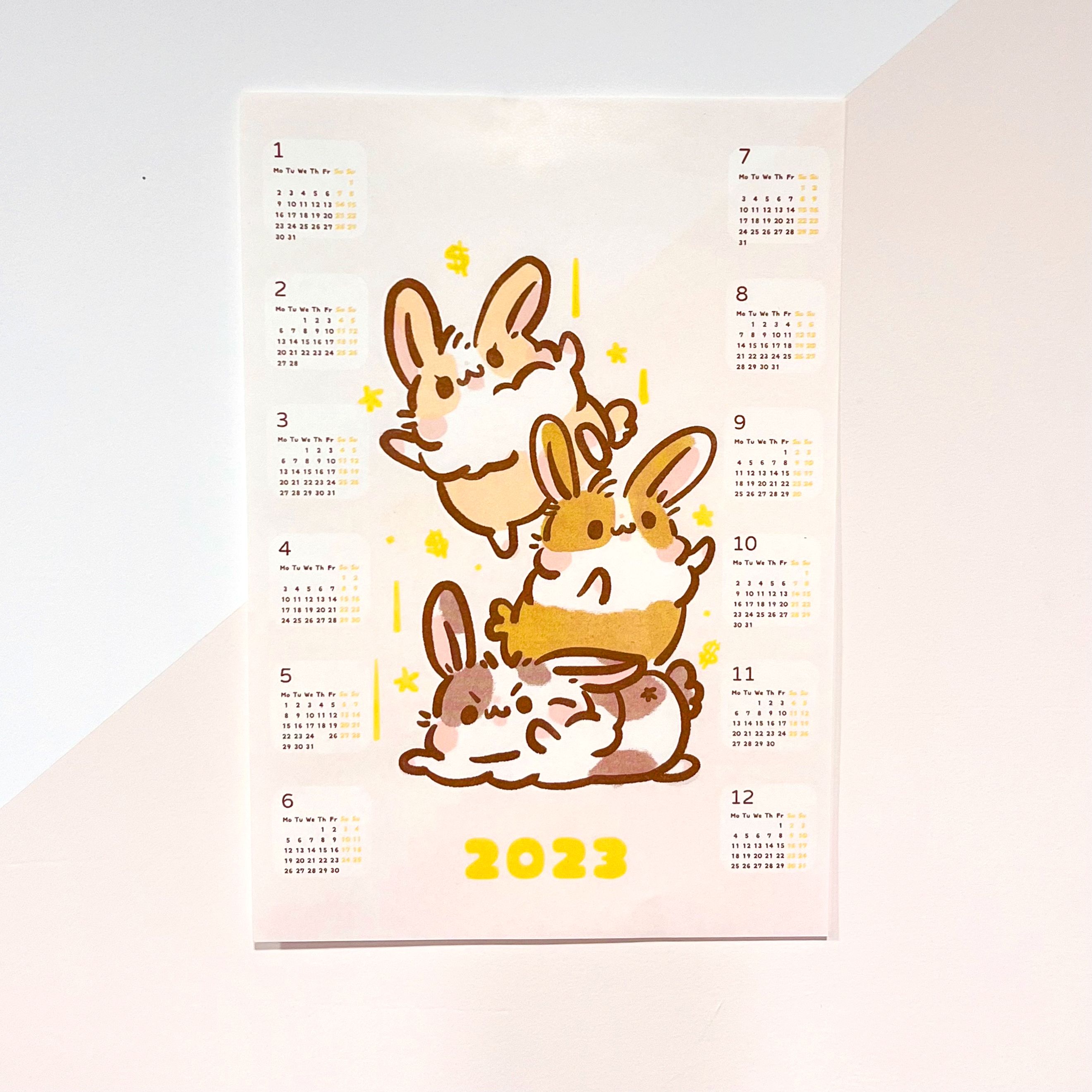 2023兔兔月曆A4海報