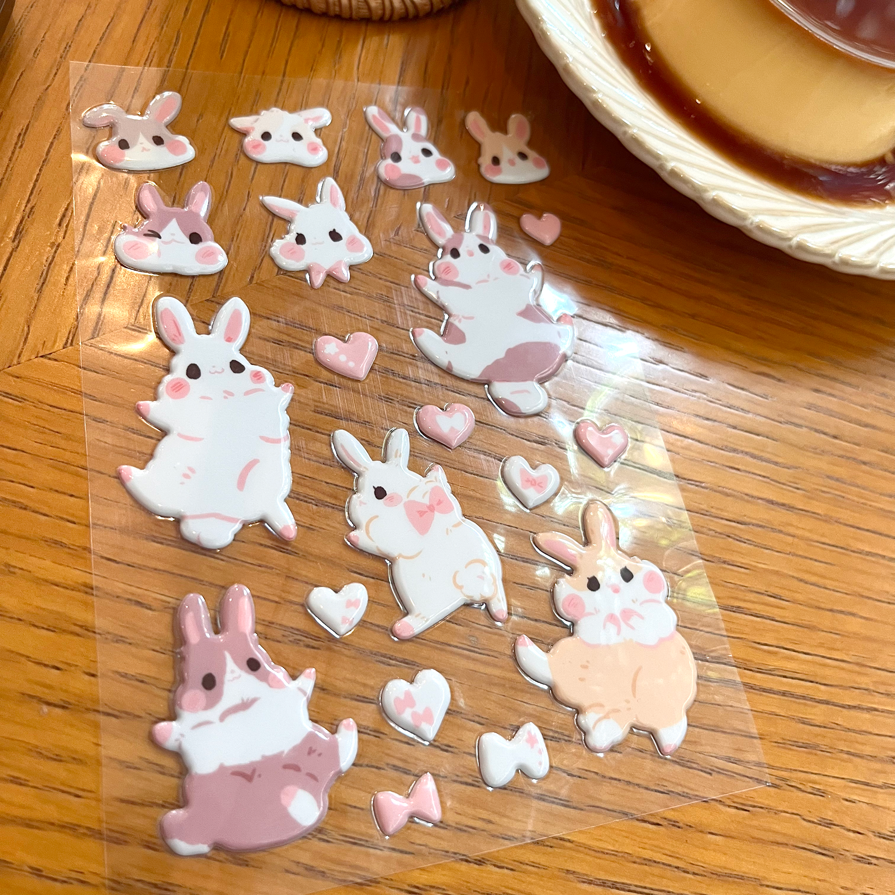 Pink x Bunny 立體泡泡貼紙/明信片set