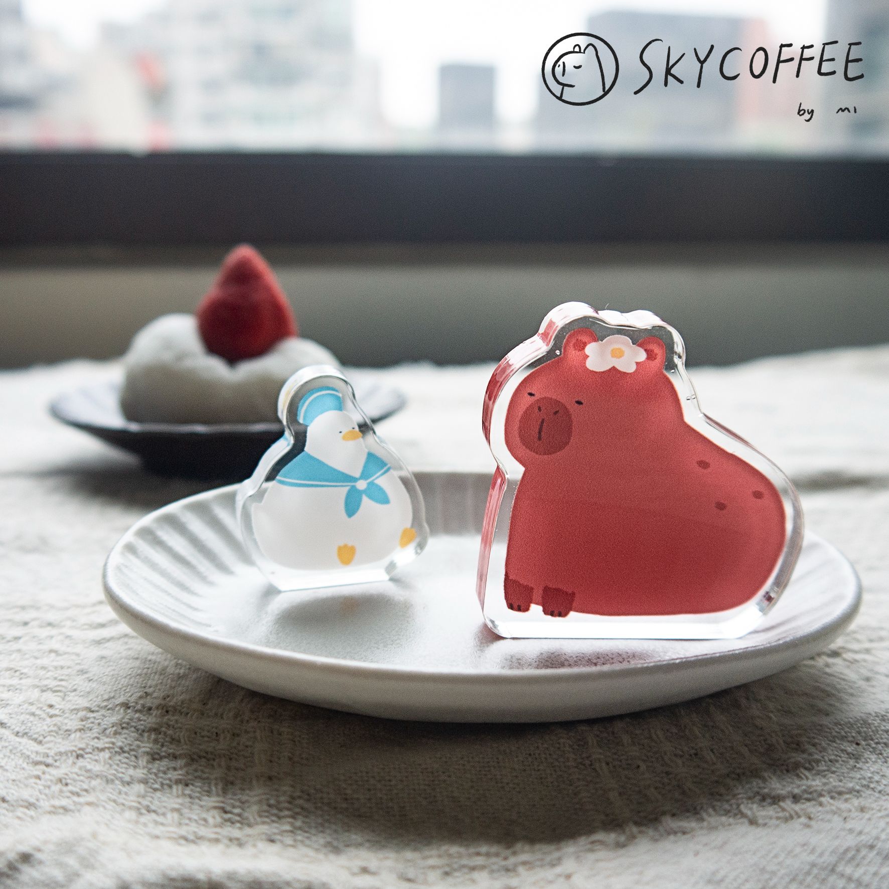 【SKYCOFFEE】Capybara ＆ Duck 水豚店長與鴨鴨壓克力立牌/飯友