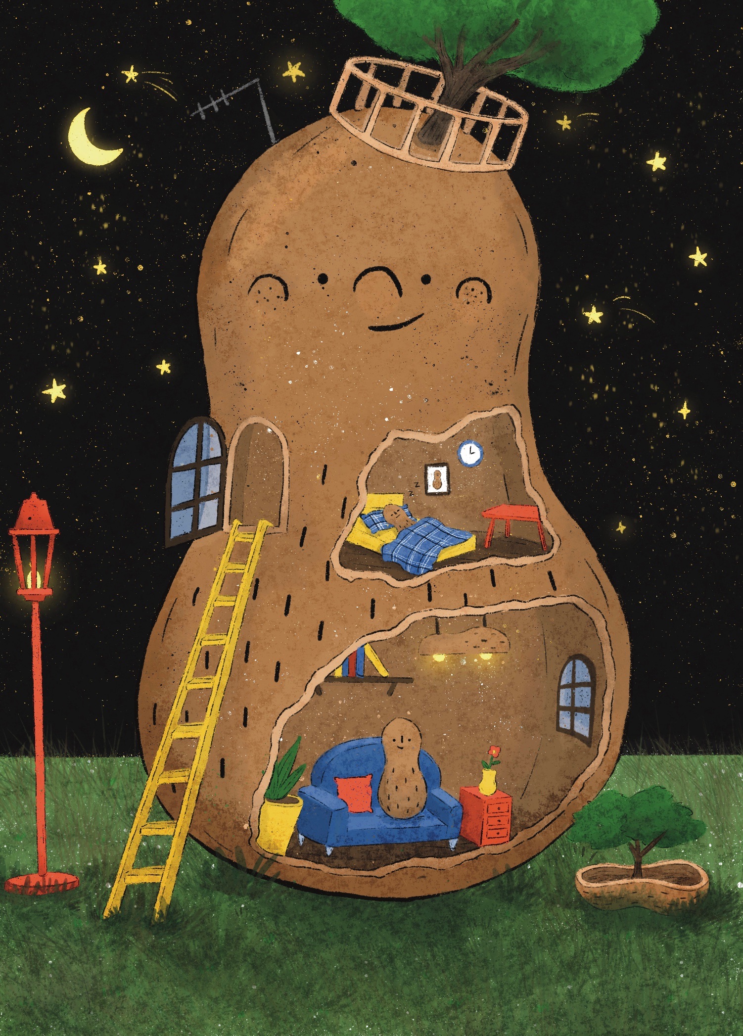 花生蘿蔔食物明信片