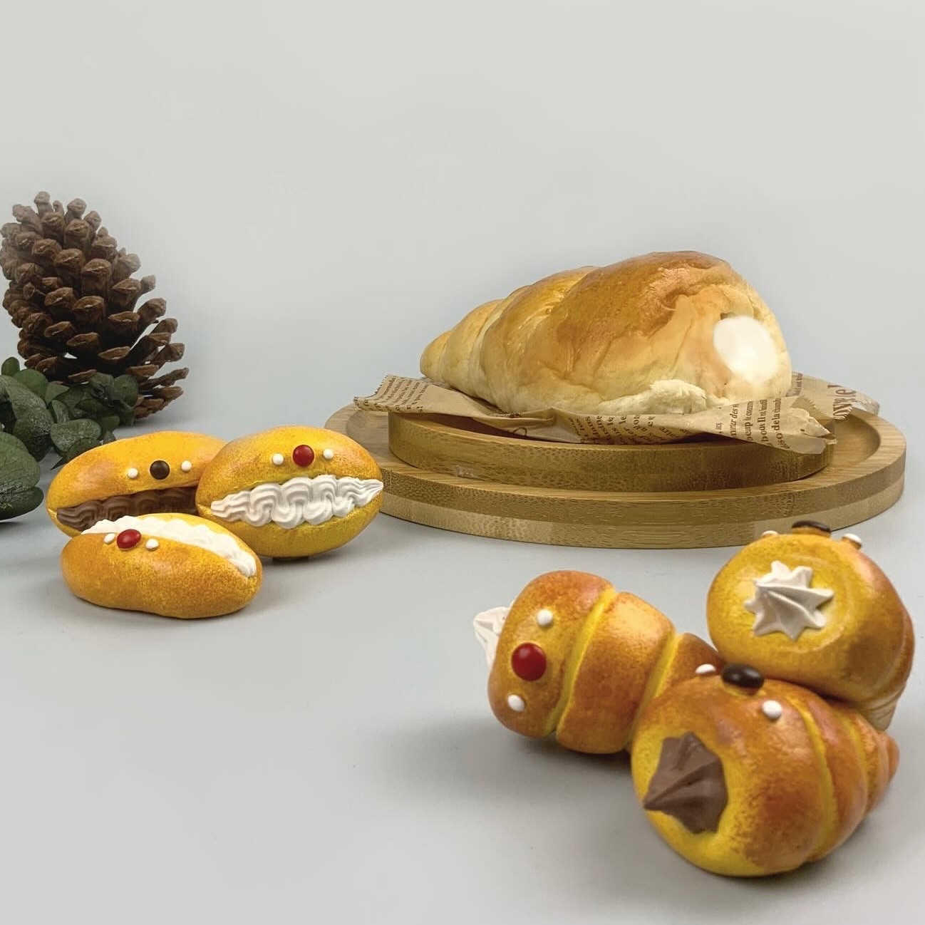 奶油螺旋麵包、大嘴麵包