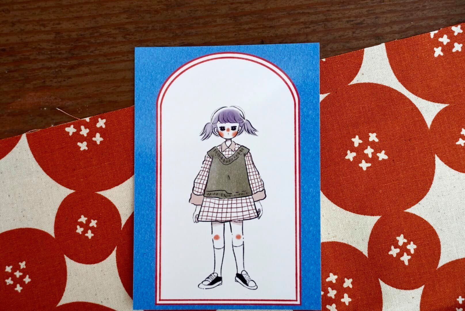 明信片 復刻回憶-藍邊