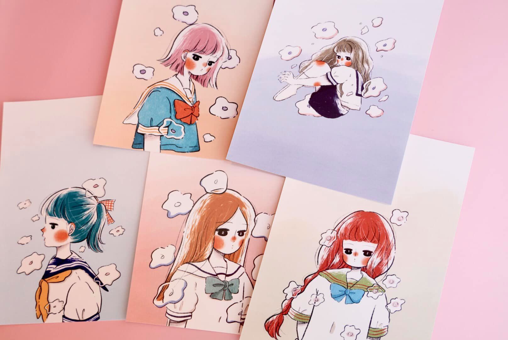 明信片 花的世界裡