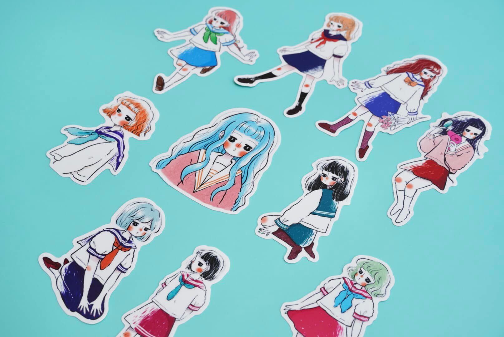 防水貼紙 水手服少女第二彈