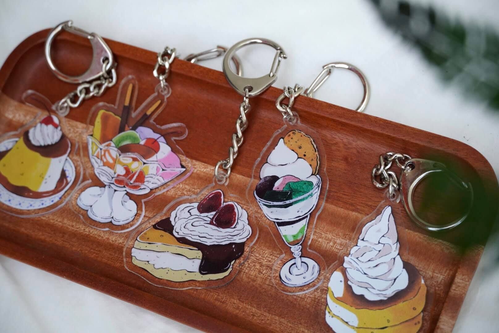 （買一送一）壓克力鑰匙圈 喫茶點心