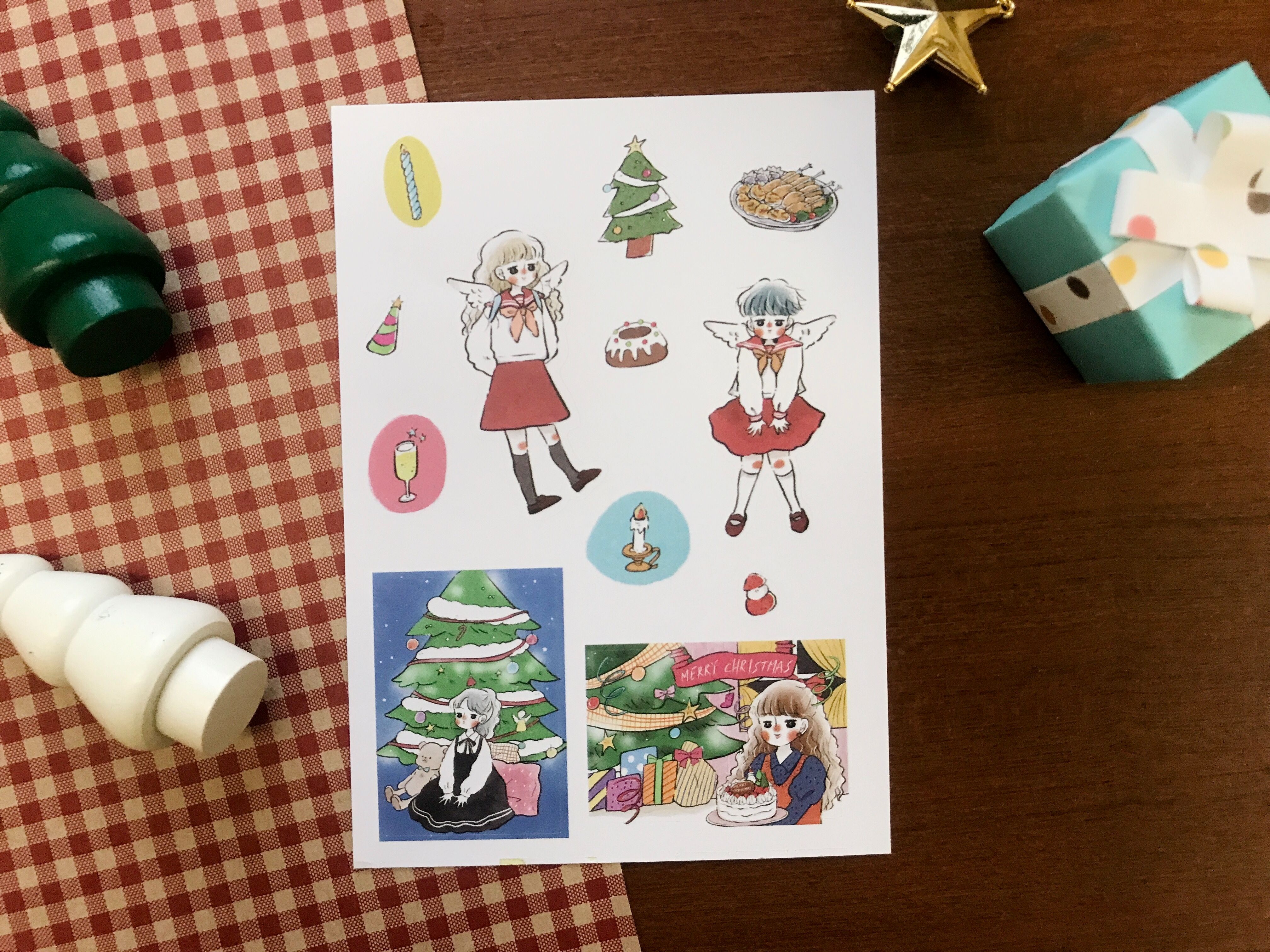 模造貼紙 復刻 x 少女-聖誕快樂