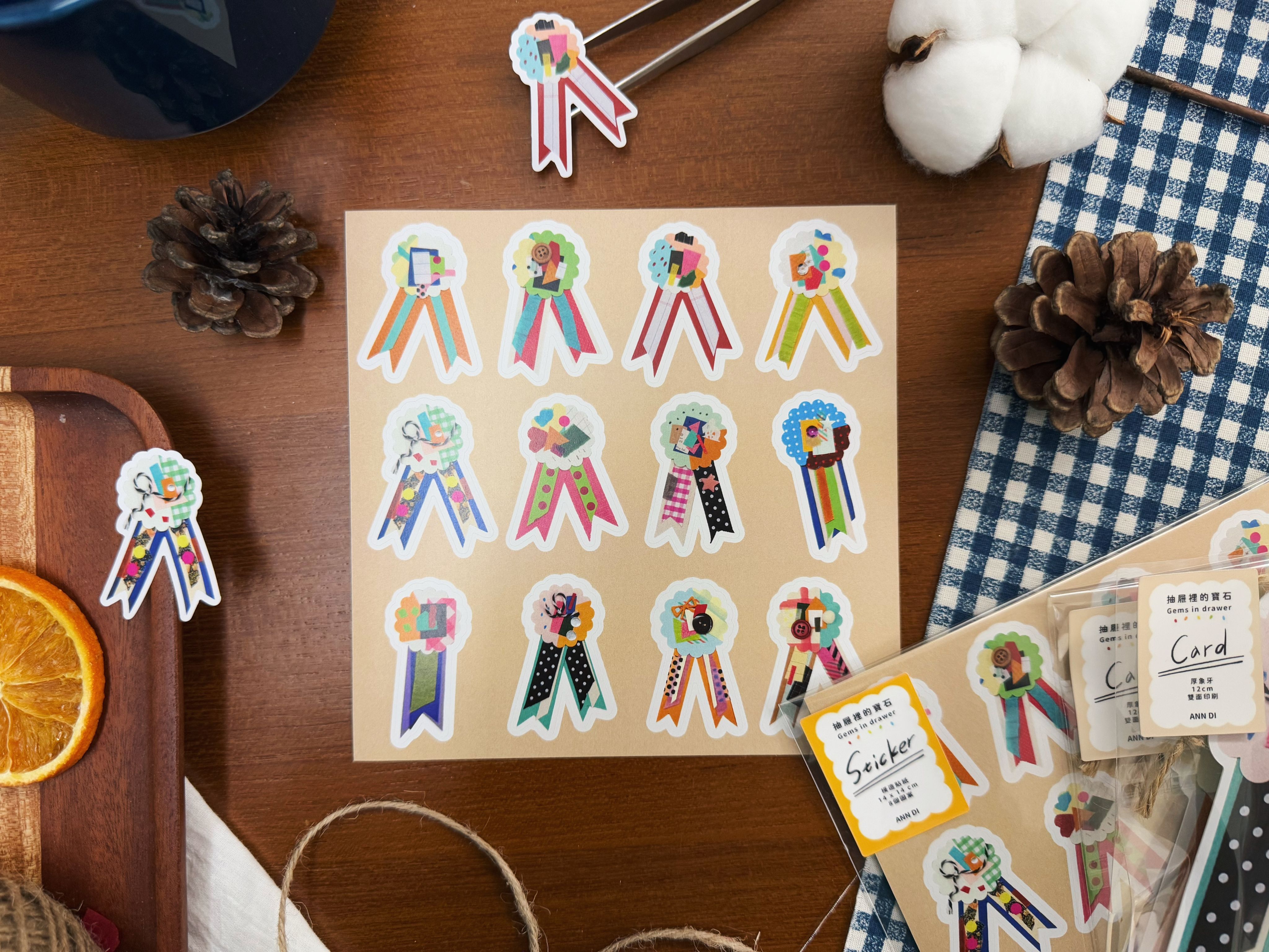 模造貼紙 抽屜裡的寶石-紙胸章