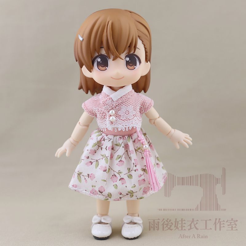 改良韓服 白紗花裙_粉紅款（OB11）🌧雨後娃衣工作室☀