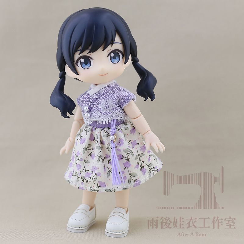 改良韓服 白紗花裙_粉紫款（OB11）🌧雨後娃衣工作室☀